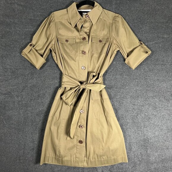 Diane Von Furstenberg Dresses & Skirts - DIANE Von FURTSENBERG Safari inspired shirt Dress camel color sz 4